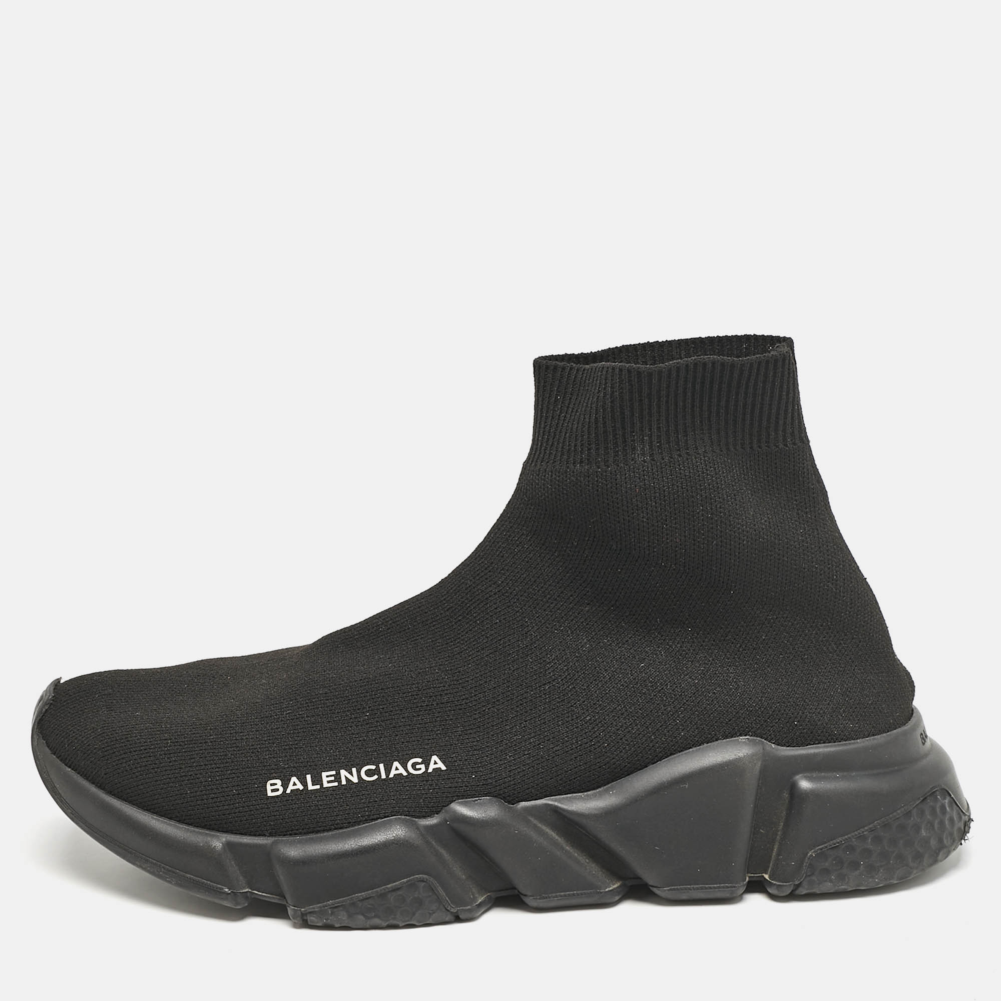 

Balenciaga Black Knit Fabric Speed Trainer Sneakers Size