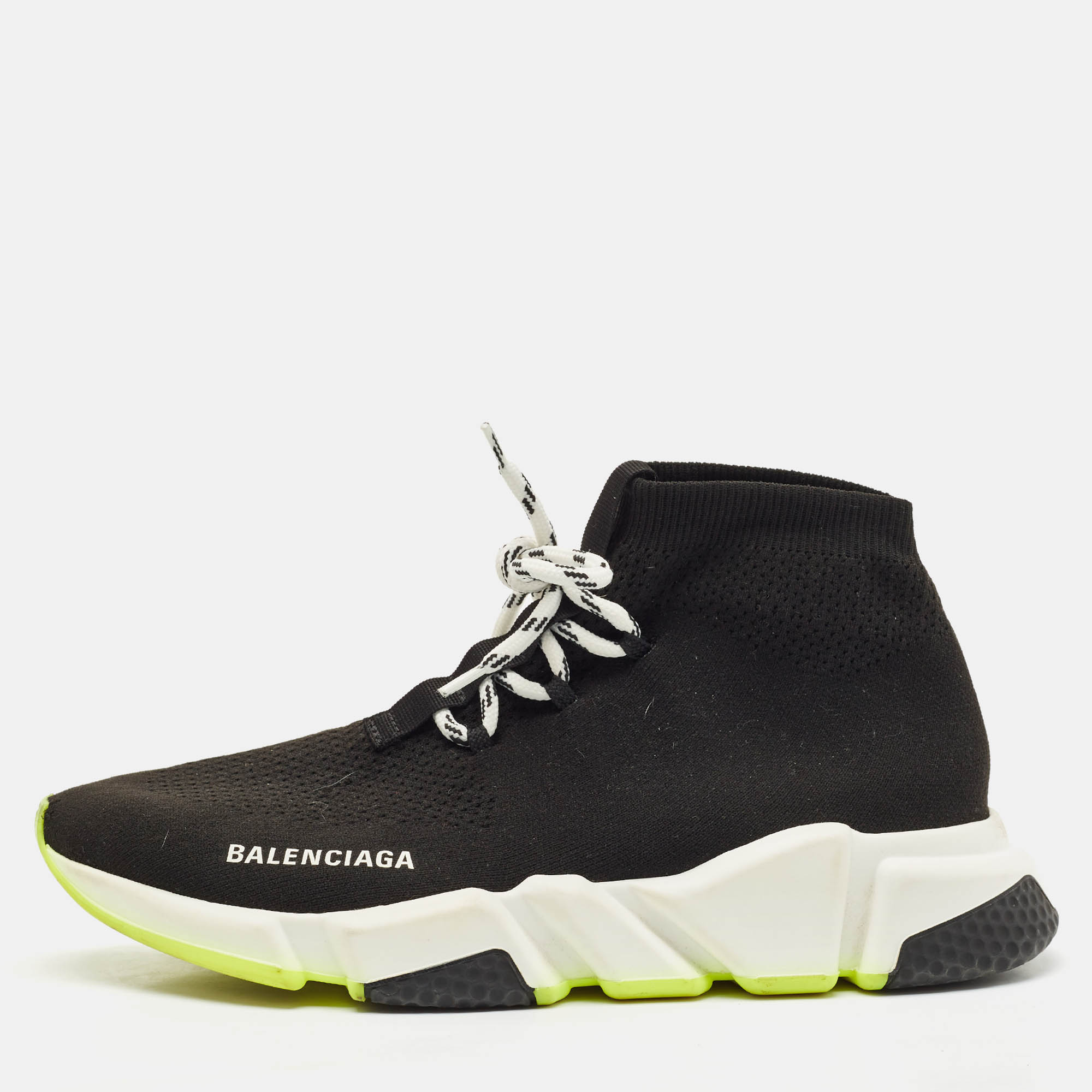 

Balenciaga Black Knit Fabric Speed Trainer Sneakers Size