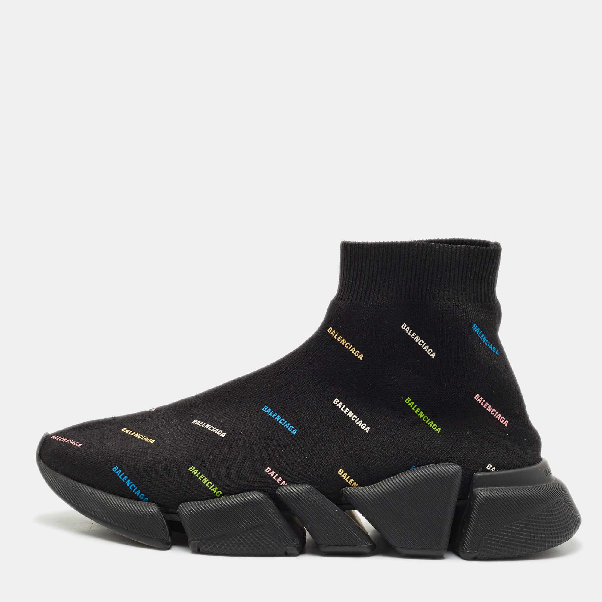 

Balenciaga Black Knit Fabric Speed Trainer Sneakers Size