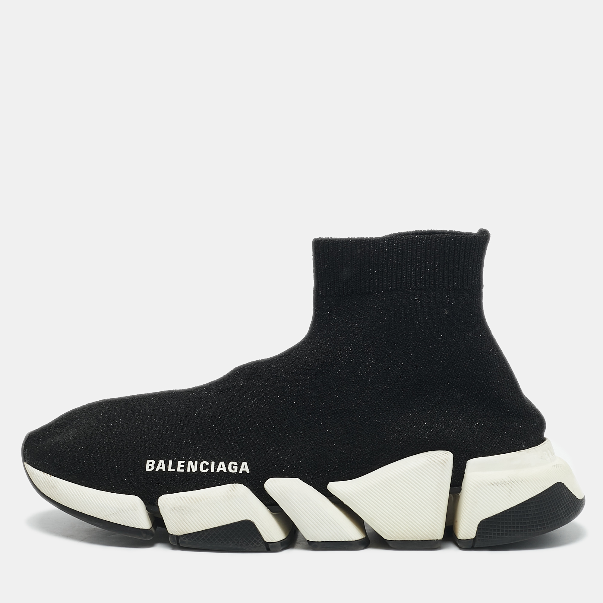 

Balenciaga Black Knit Fabric Speed High Top Sneakers Size