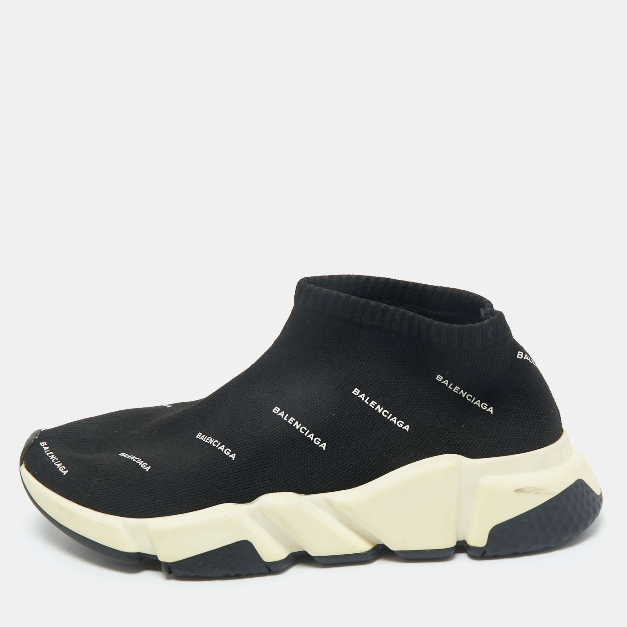 

Balenciaga Black Knit Fabric Speed Trainer Sneakers Size