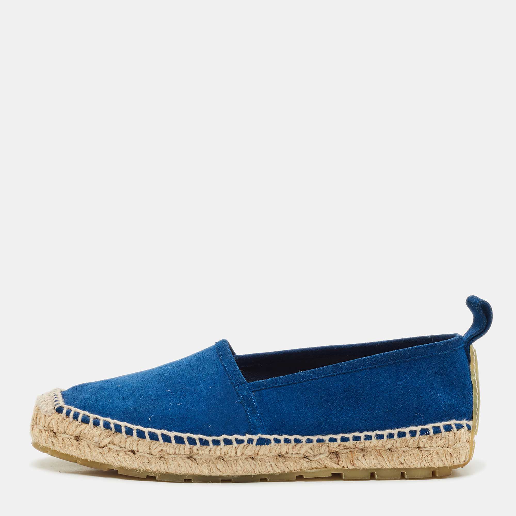

Balenciaga Blue Suede Espadrille Flats Size