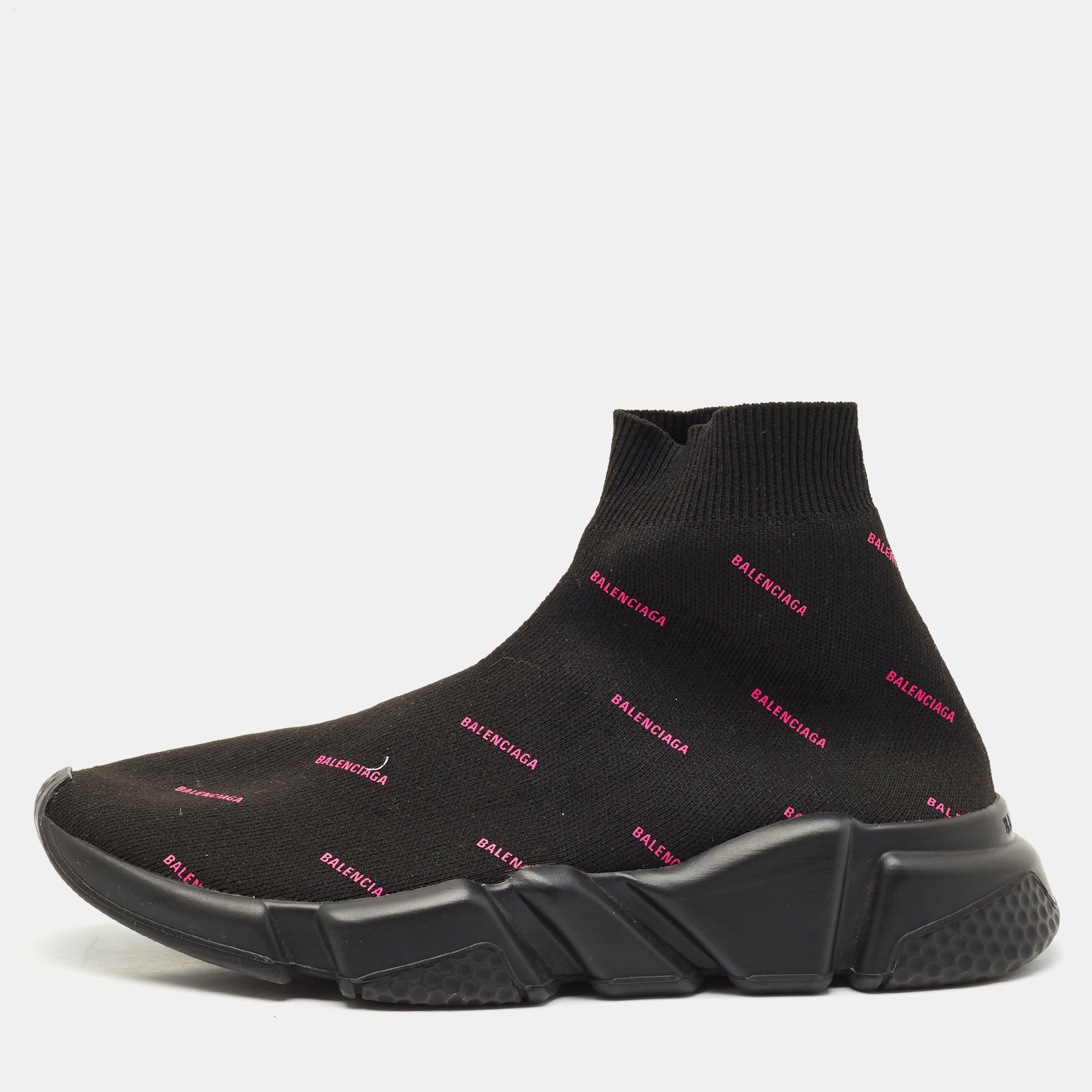 

Balenciaga Black Knit Fabric Speed Trainer Sneakers Size