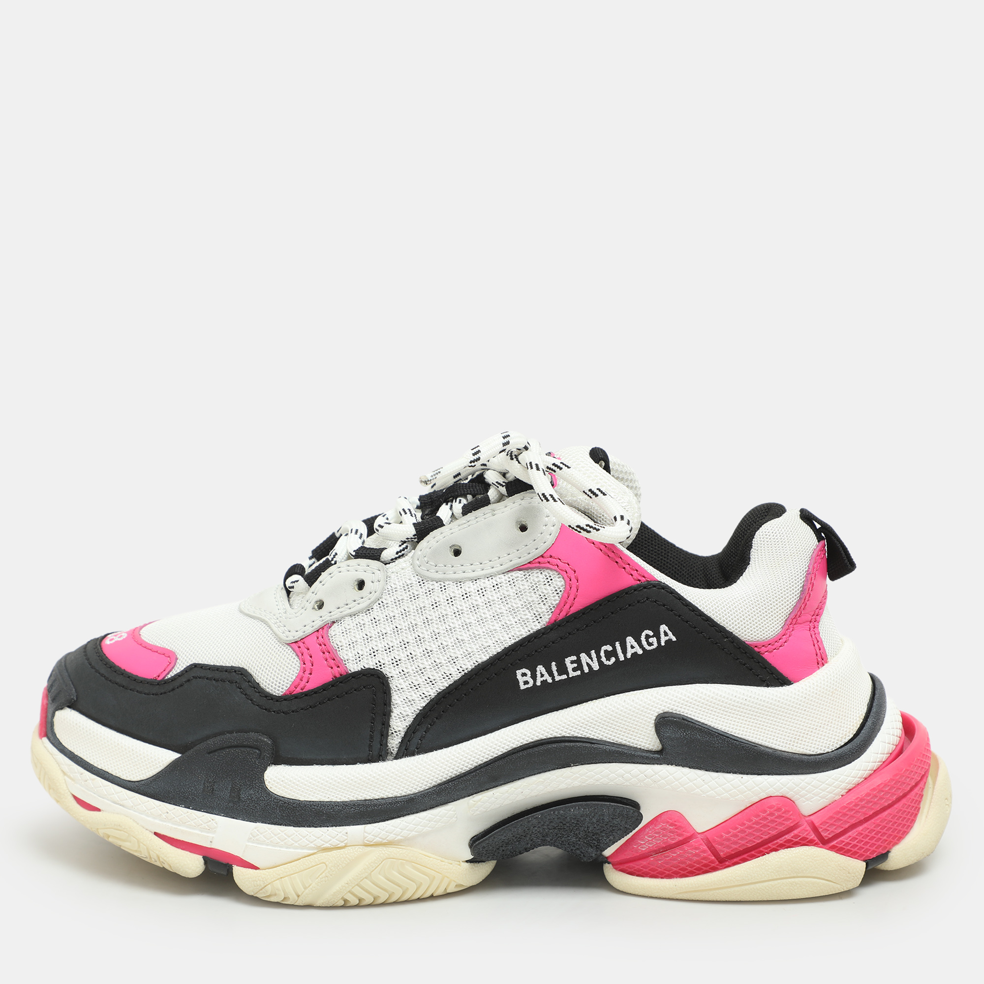 

Balenciaga Multicolor Mesh and Nubuck Leather Triple S Sneakers Size