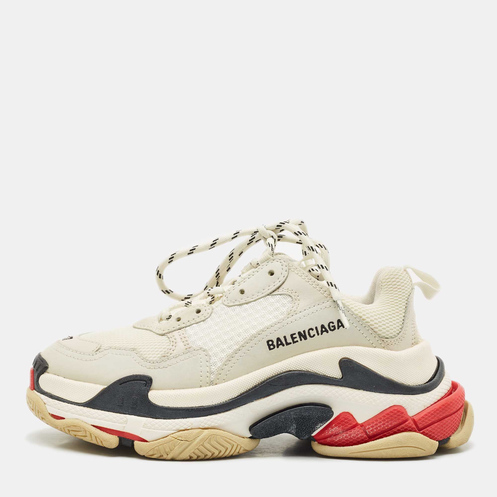 

Balenciaga Multicolor Leather and Mesh Triple S Sneakers Size