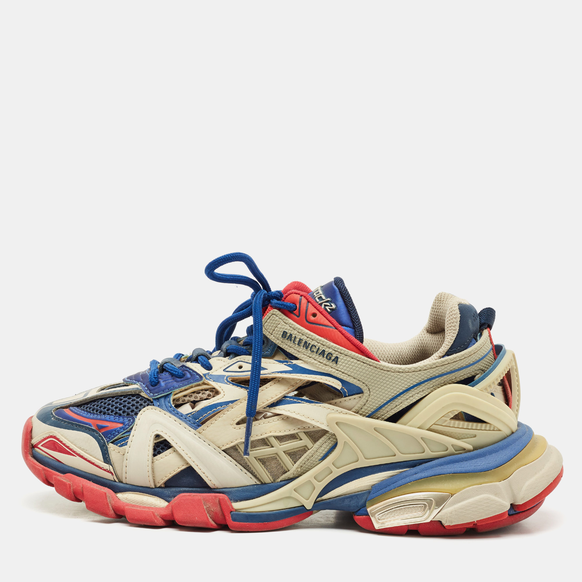 

Balenciaga Multicolor Mesh And Synthetic Leather Track 2 Low Top Sneakers Size