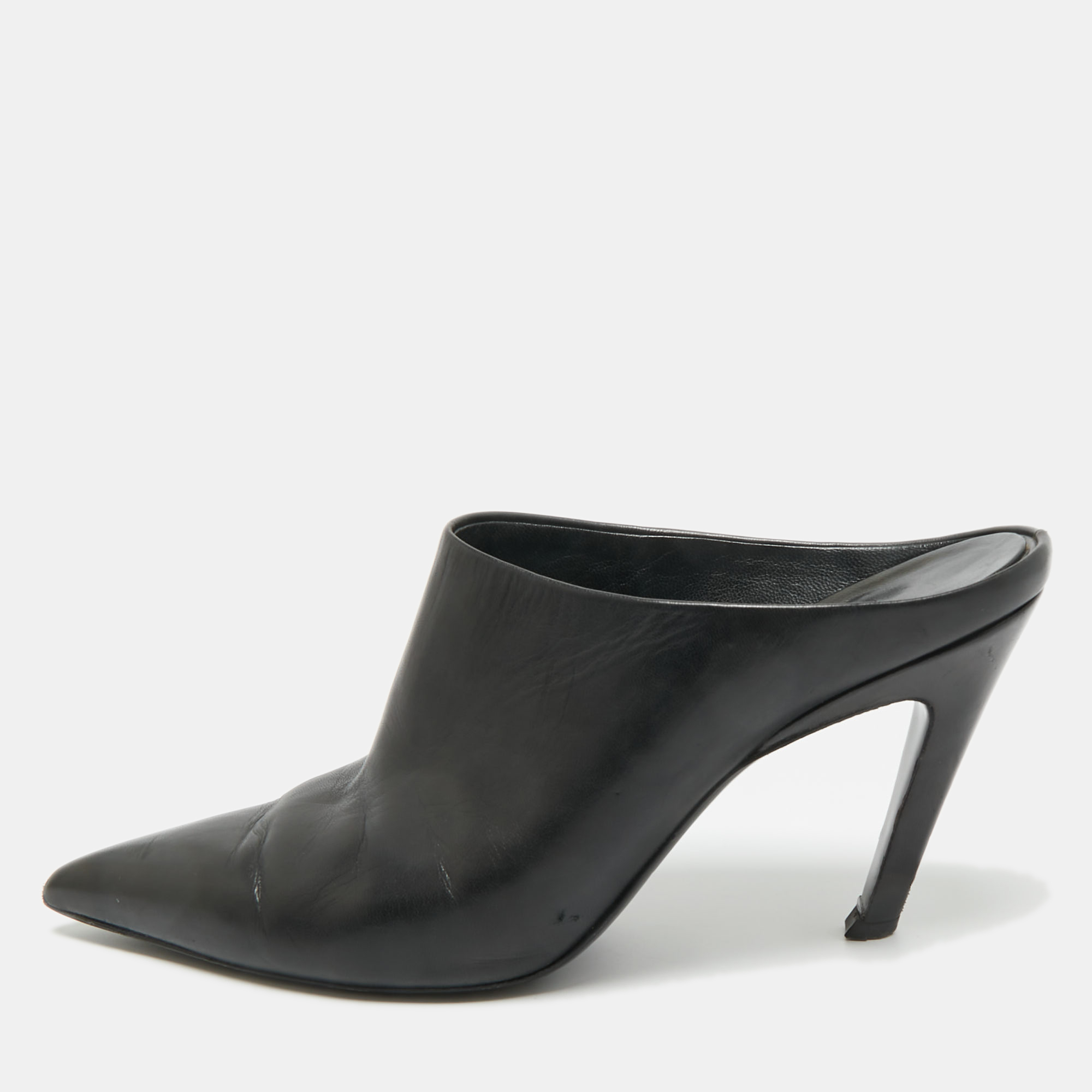 

Balenciaga Black Leather Pointed Toe Mules Size