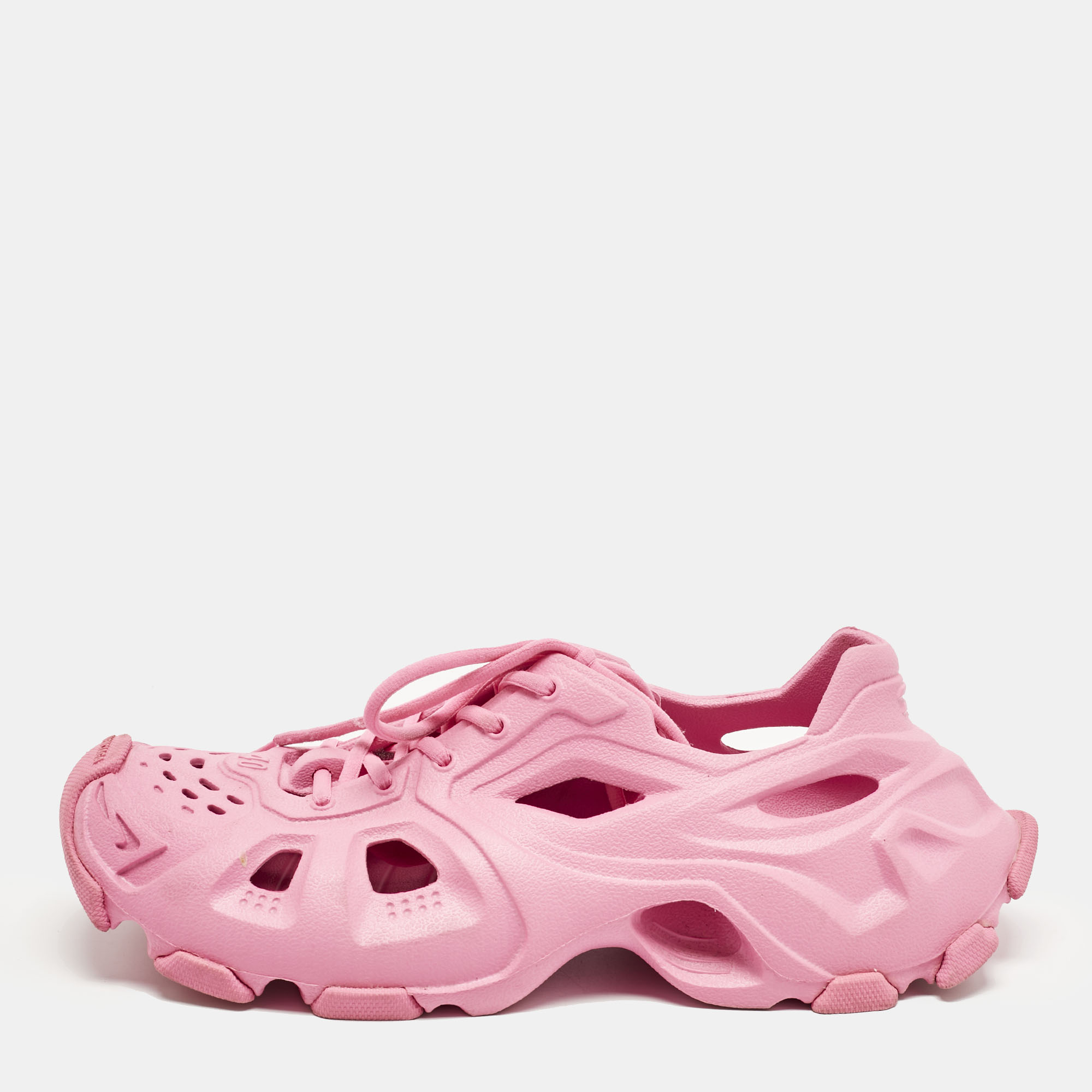 

Balenciaga Pink Rubber HD Lace Up Sneakers Size