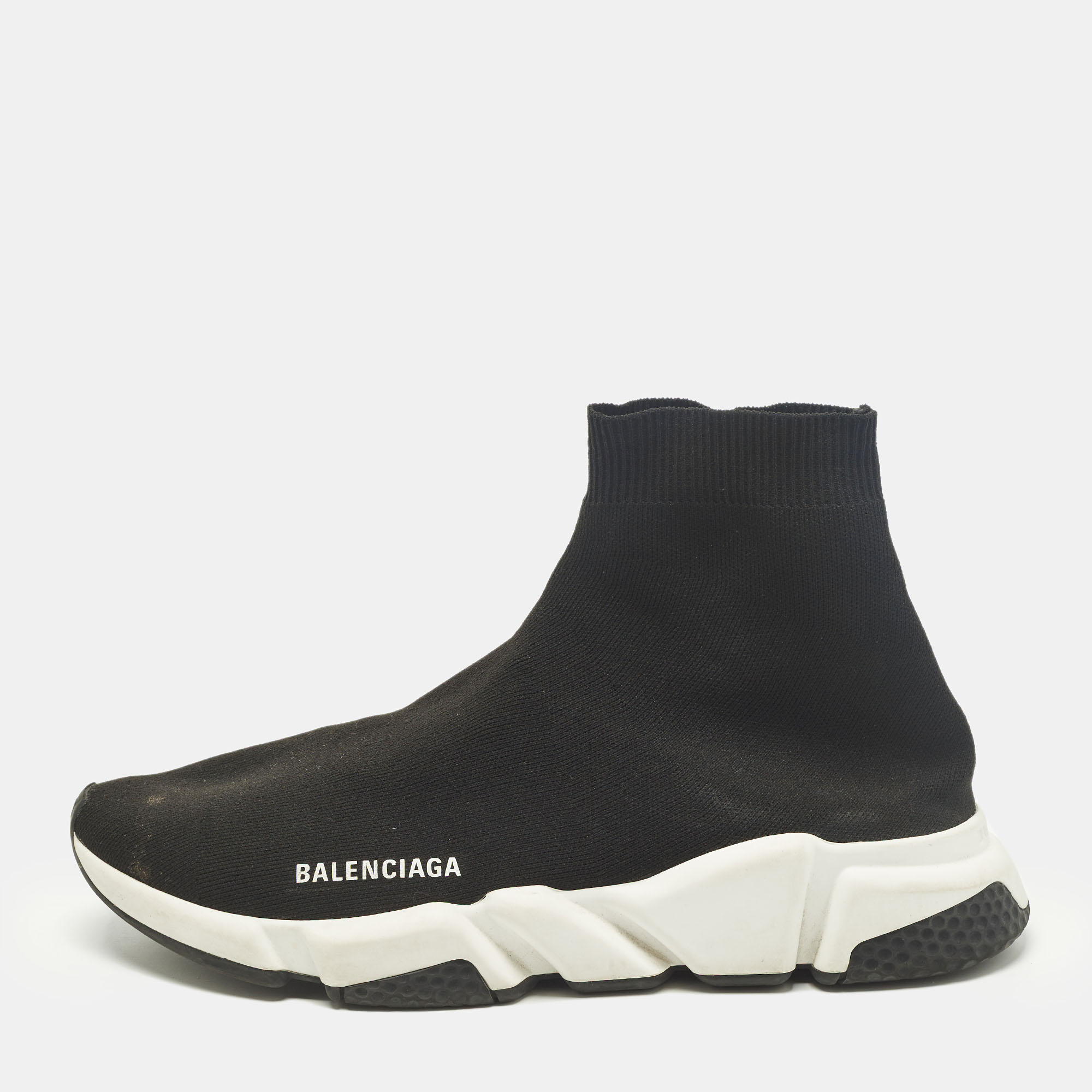 

Balenciaga Speed Trainer Size  Black Knit Fabric High Top Sneakers