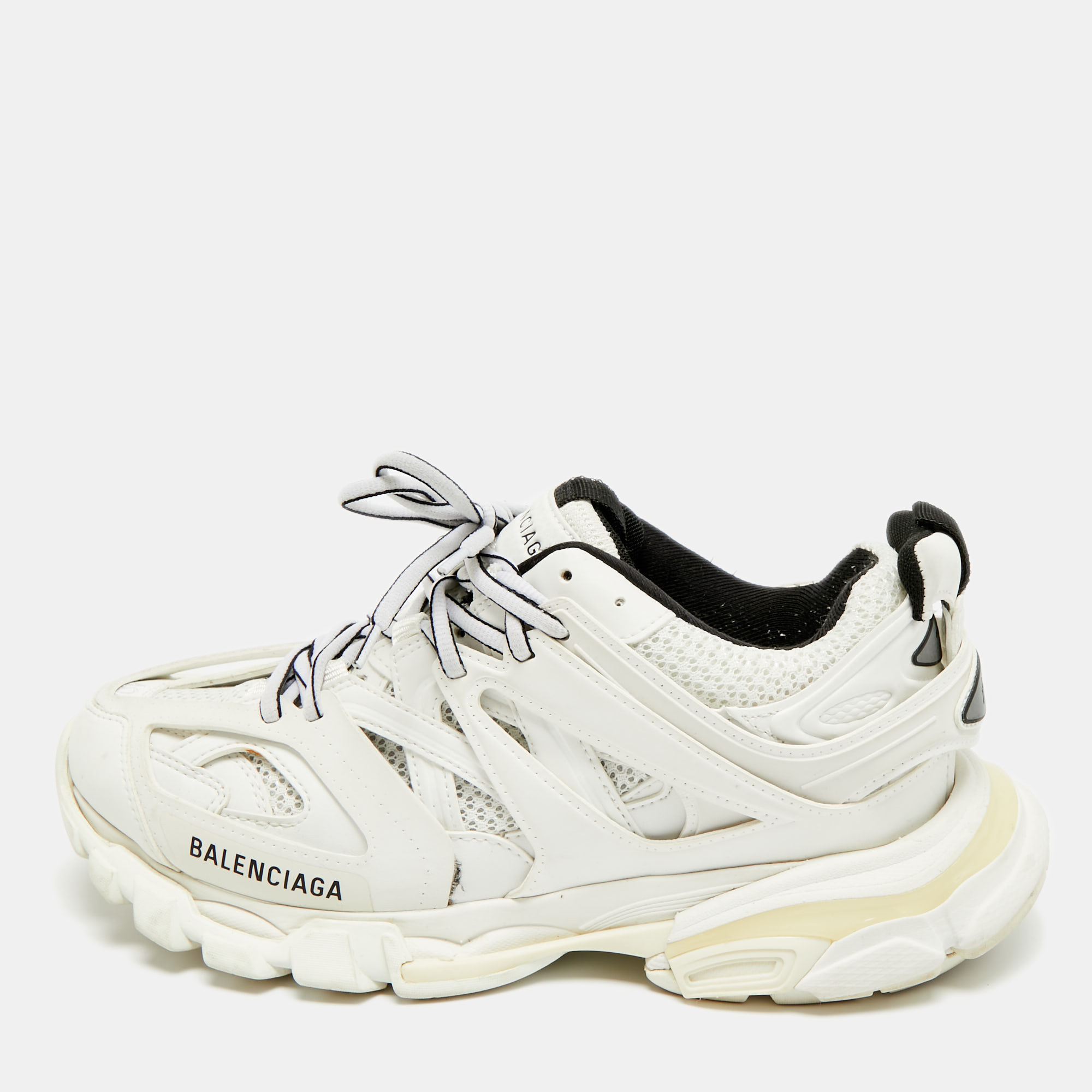 

Balenciaga Track Size  White Faux Leather and Mesh Low Top Sneakers