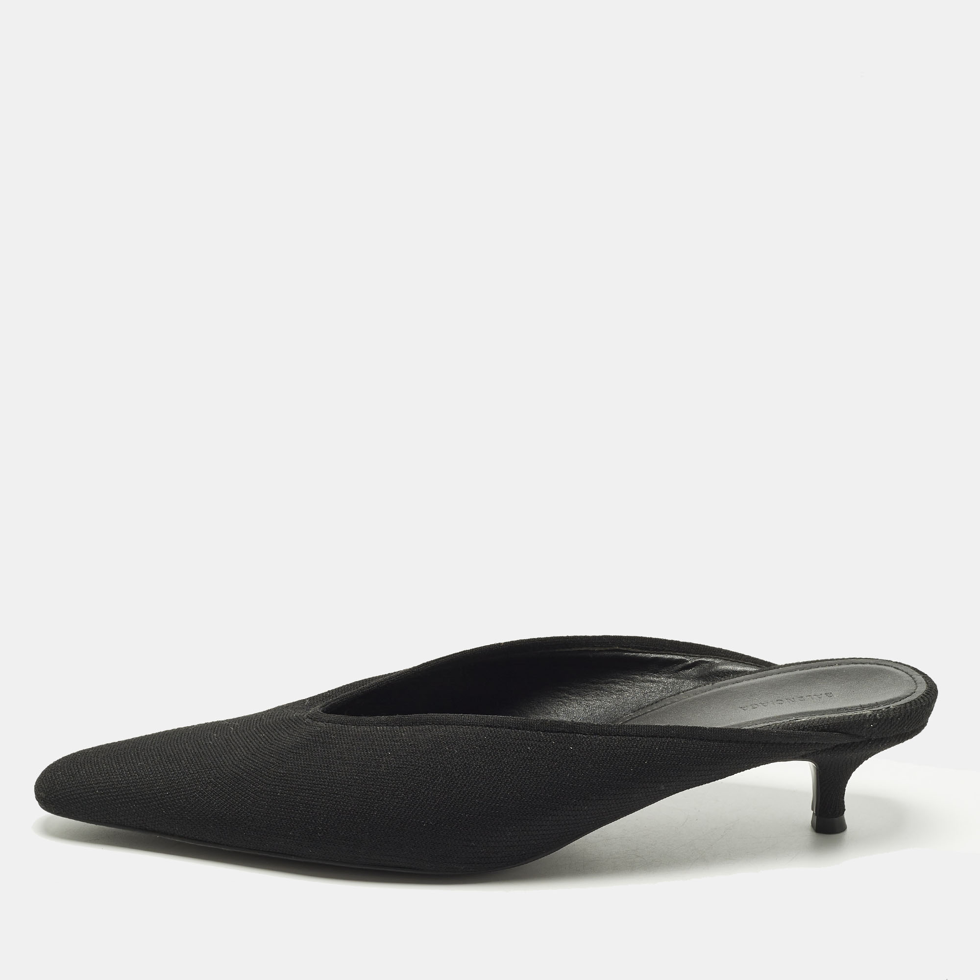 Pre-owned Balenciaga Knife Size 39 Black Knit Fabric Mules