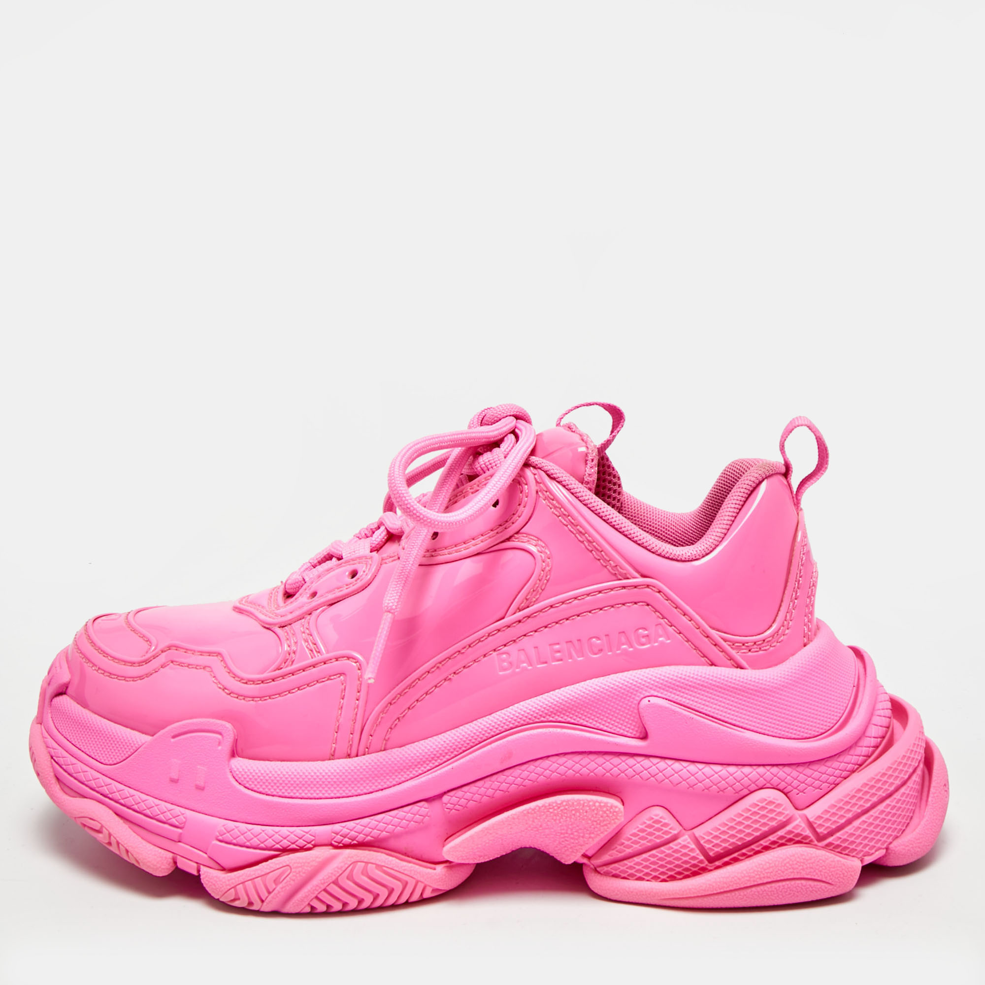 

Balenciaga Triple S Monoblock Size  Pink Rubber Low Top Sneakers