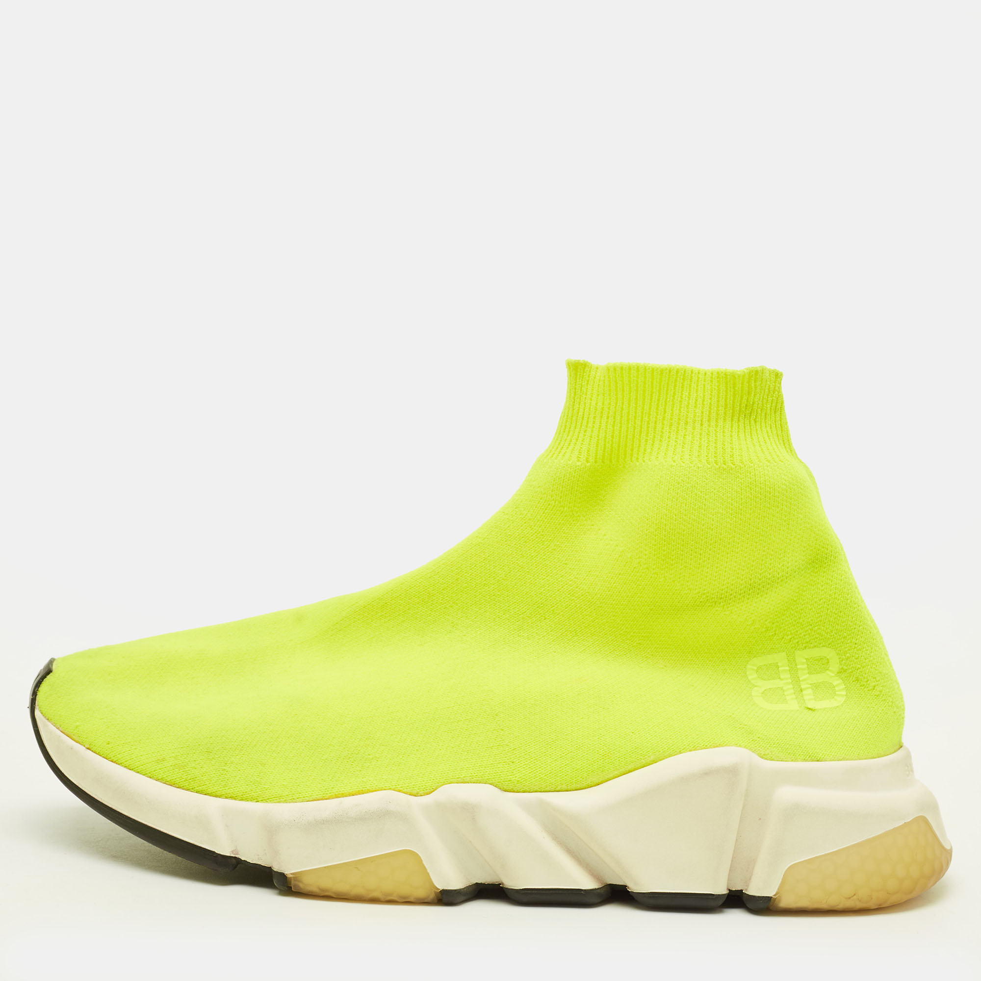 

Balenciaga speed 2.0 Size  Green Knit Fabric High Top Sneakers