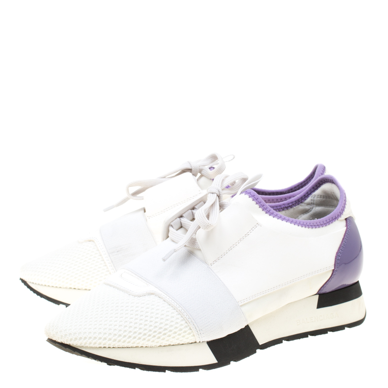 white and purple balenciaga runners