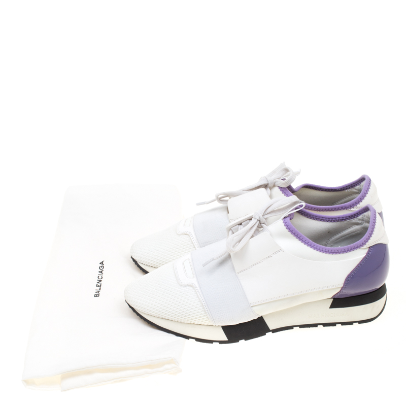 white and purple balenciaga runners
