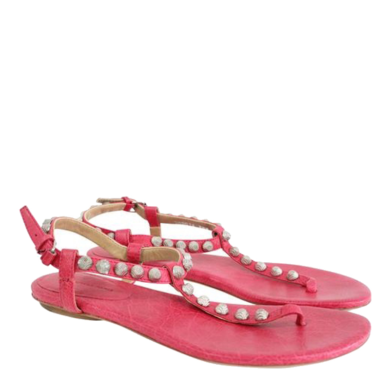 

Balenciaga Pink Leather Arena Flats Size