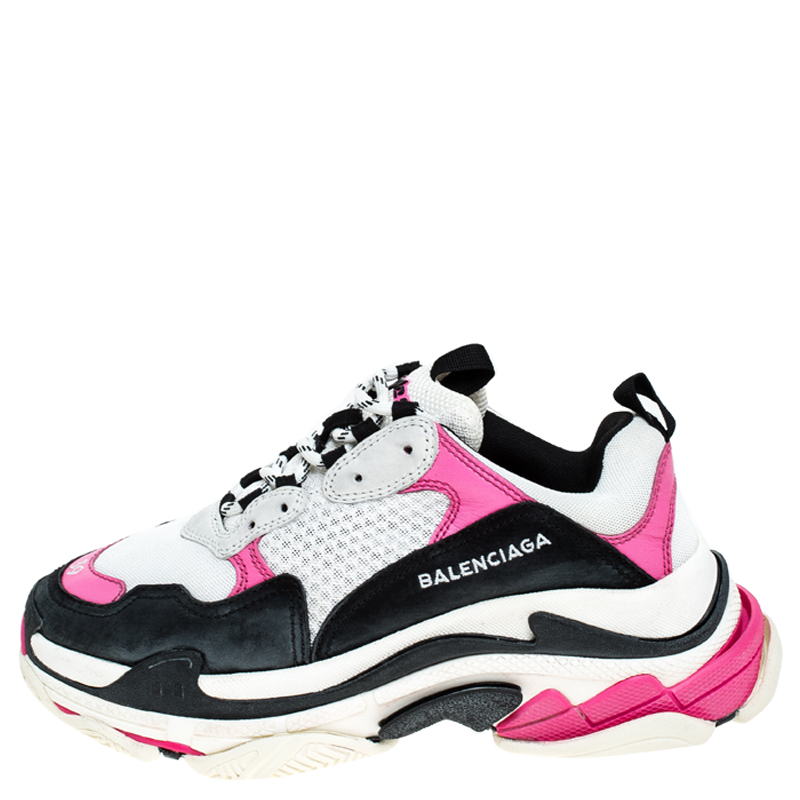 

Balenciaga Multicolor Nubuck/Mesh Triple S Trainer Sneakers Size