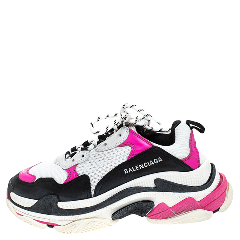 

Balenciaga Multicolor Nubuck, Mesh And Leather Triple S Trainer Sneakers Size