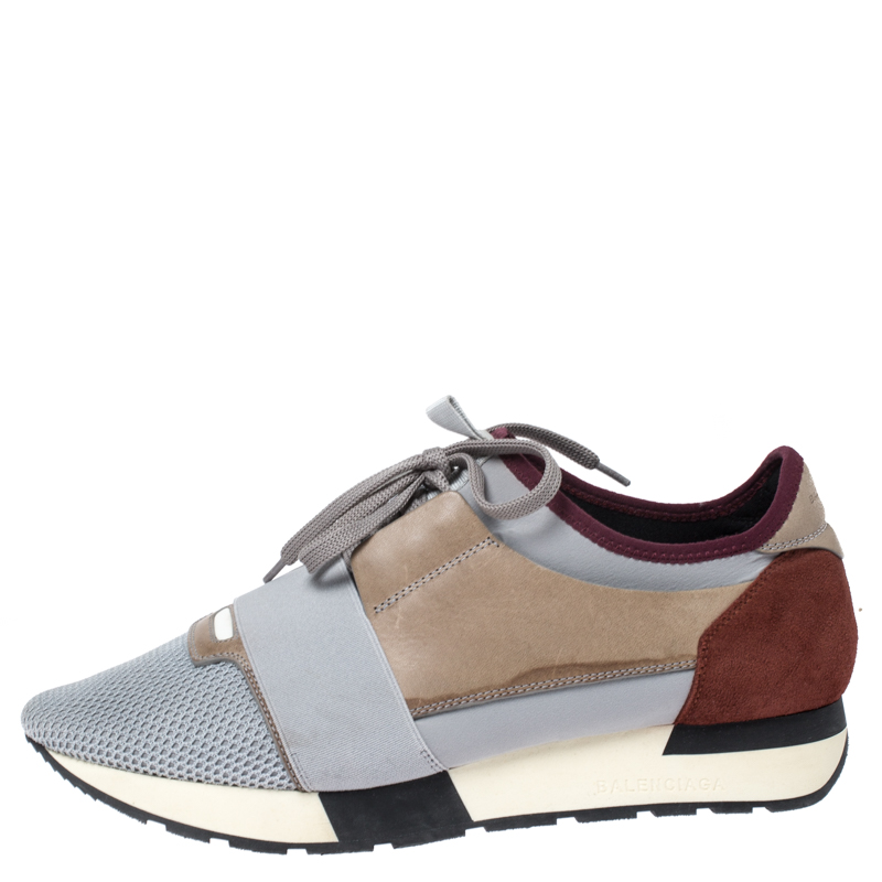 

Balenciaga Multicolor Leather and Suede Race Runner Sneakers Size