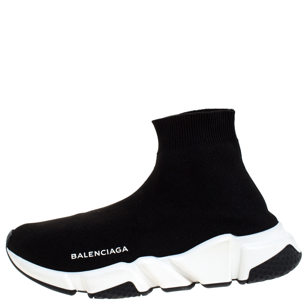 

Balenciaga Black Knit Fabric Speed Trainer Sneakers Size