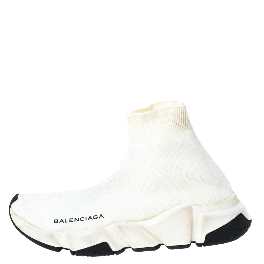 

Balenciaga Off white Knit Fabric Speed Trainer Sneakers Size