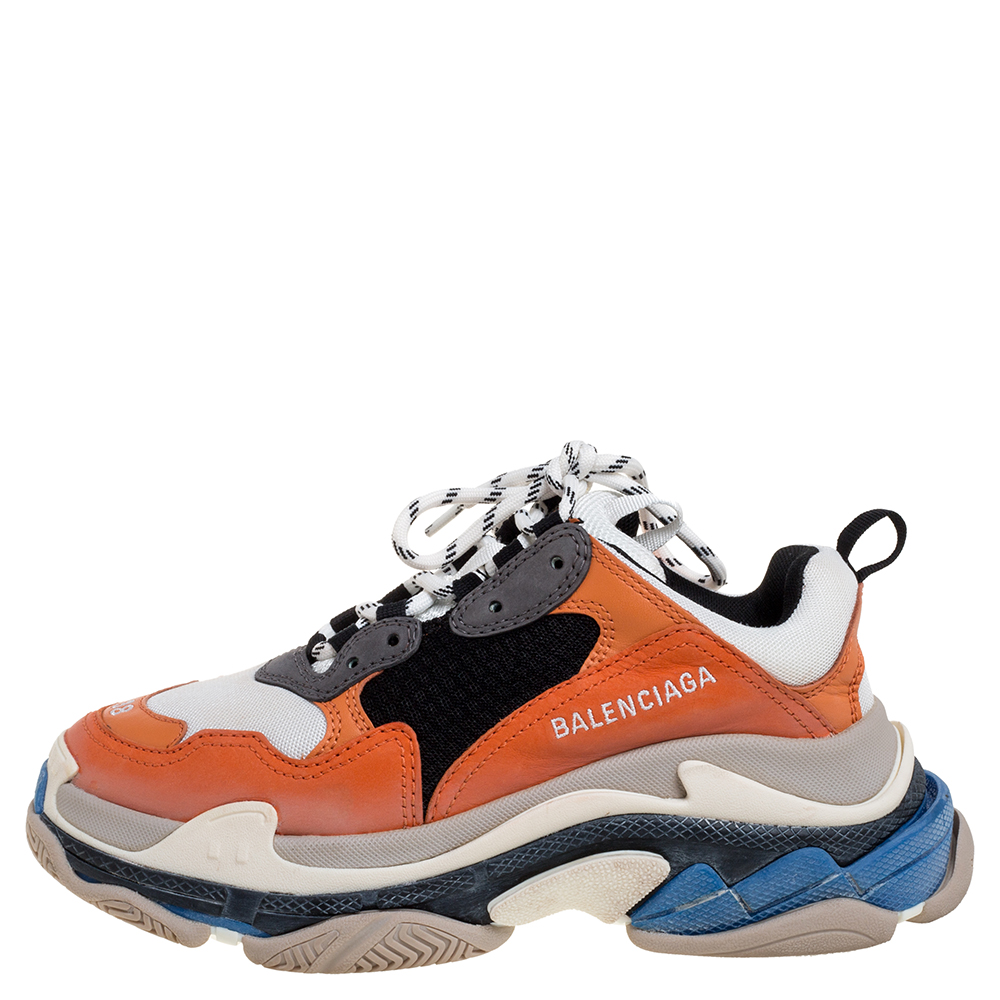

Balenciaga Multicolor Mesh and Leather Triple S Platform Sneakers Size