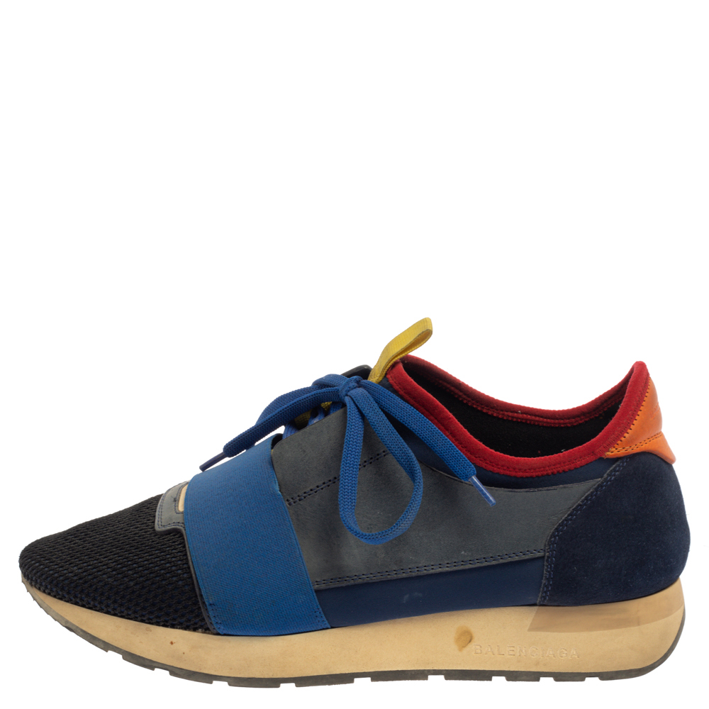 

Balenciaga Multicolor Mesh And Suede Race Runner Sneakers Size