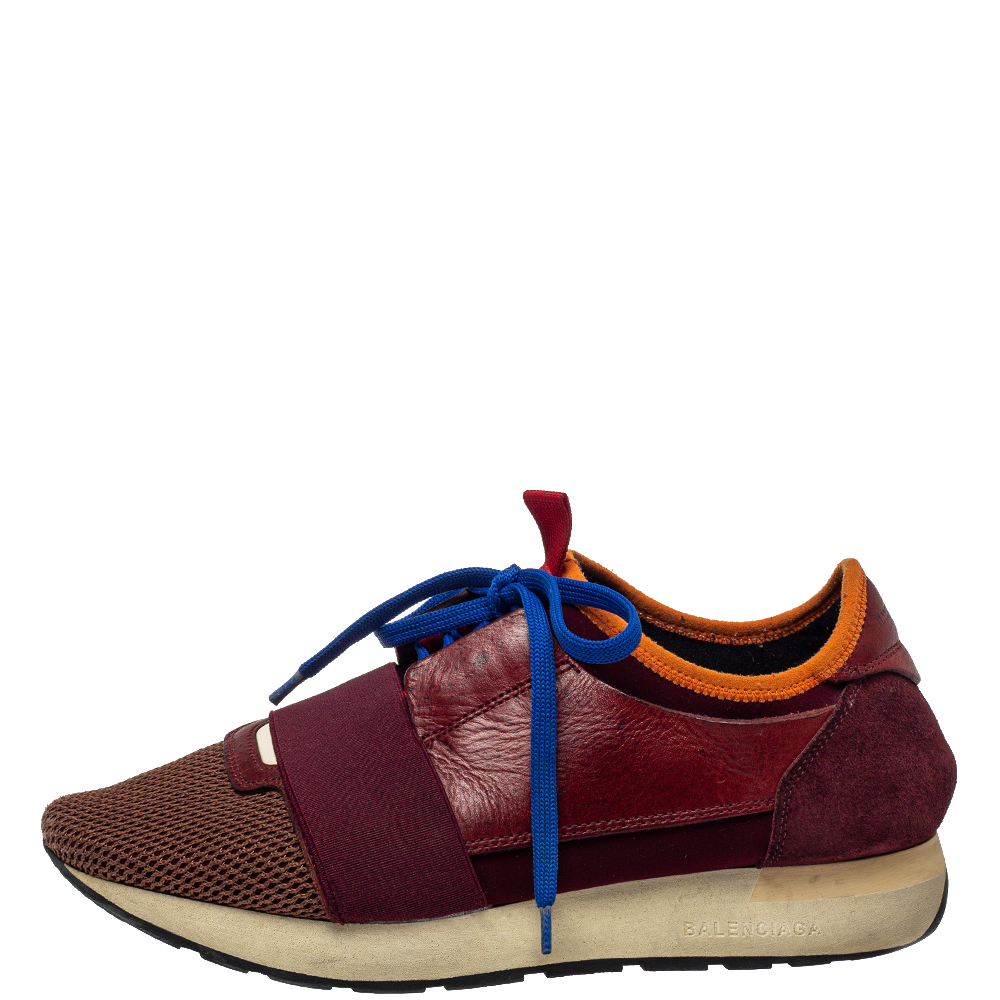 

Balenciaga Multicolor Leather And Mesh Race Runner Sneakers Size
