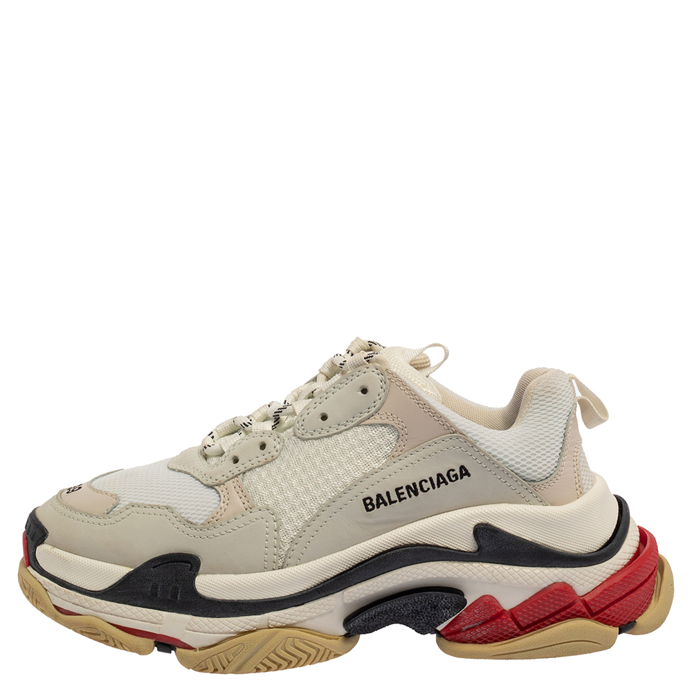 

Balenciaga Multicolor Leather And Mesh Triple S Sneakers Size
