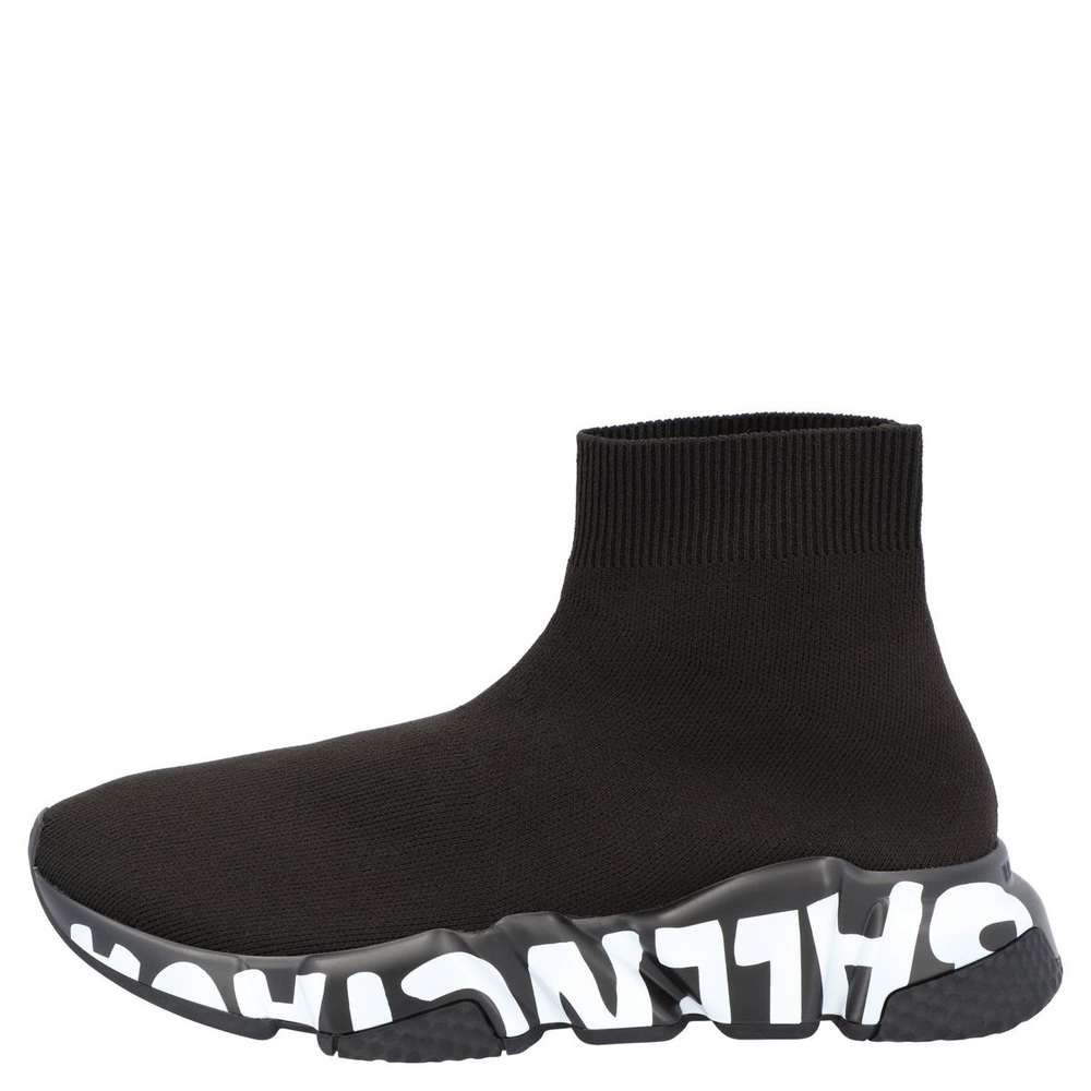 

Balenciaga Black Knit Speed Graffiti Sneakers Size EU
