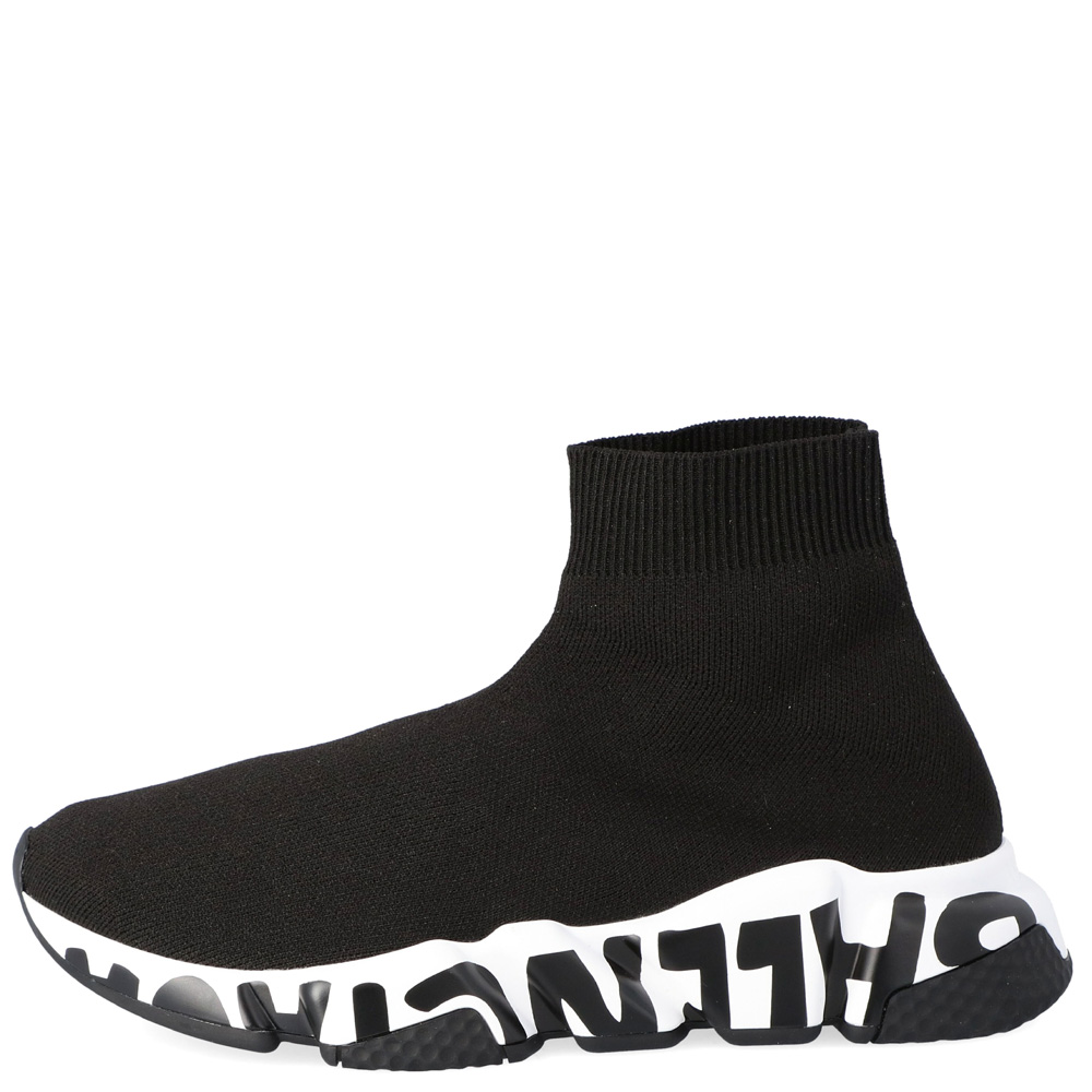 

Balenciaga Black Knit Speed Graffiti Sneakers Size EU