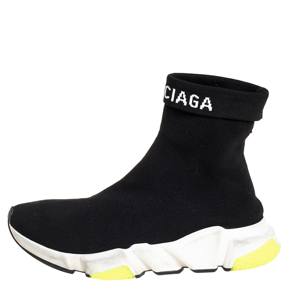 

Balenciaga Black Knit Fabric Speed Trainer Sneakers Size