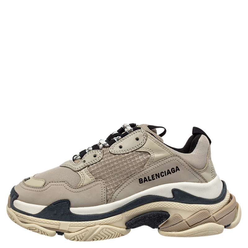 

Balenciaga Beige Mesh And Leather Triple S Low Top Sneakers Size