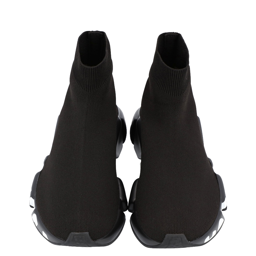 

Balenciaga Speed Graffiti Trainers Black White Sneakers Size
