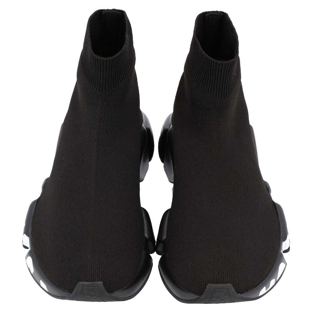 

Balenciaga Speed Graffiti Trainers Black White Sneakers Size