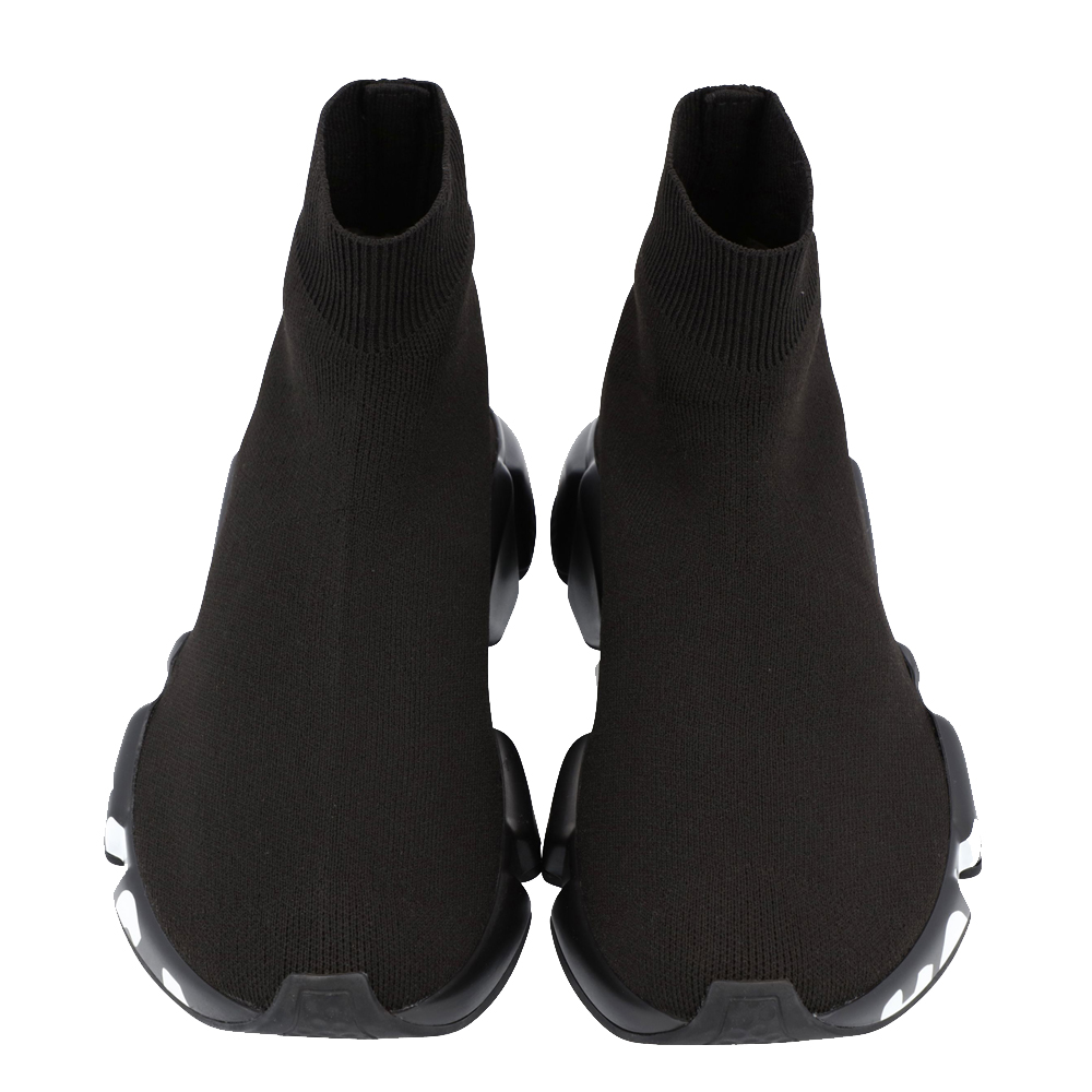 

Balenciaga Speed Graffiti Trainers Black White Sneakers Size