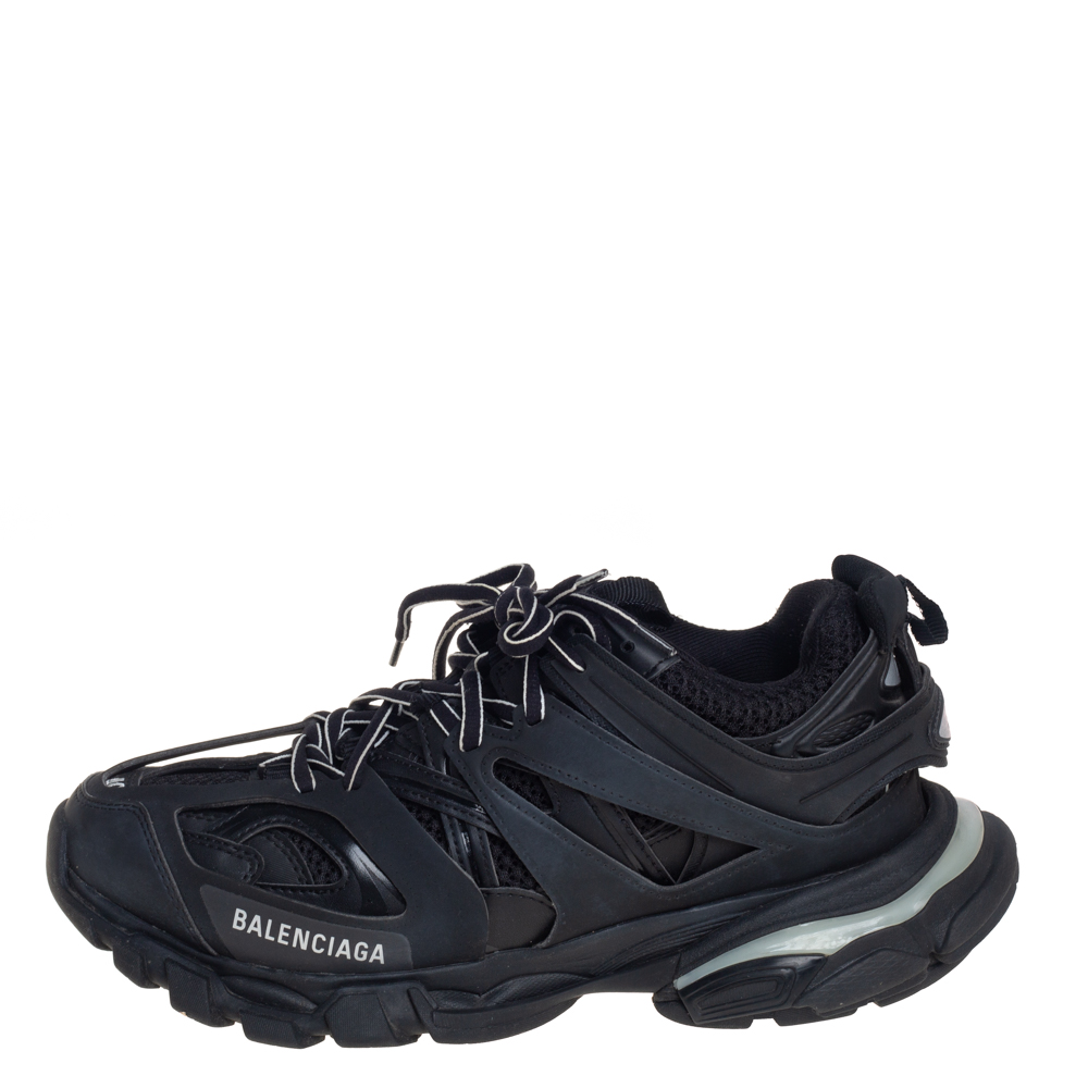 

Balenciaga Black Leather And Mesh Track Sneakers Size