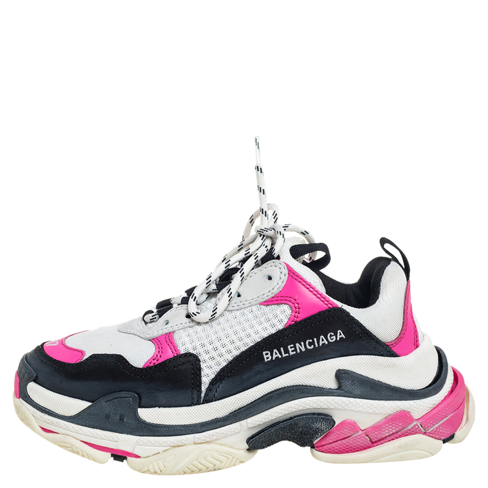

Balenciaga Multicolor Leather And Mesh Triple S Chunky Sneakers Size, Metallic