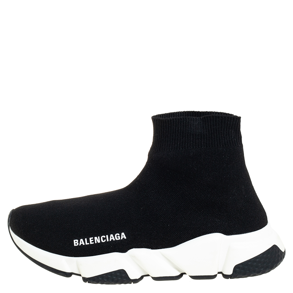

Balenciaga Black Knit Fabric Speed Trainer Sneakers Size