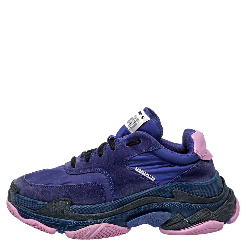 

Balenciaga Purple Neoprene And Suede Triple -S Sneakers Size