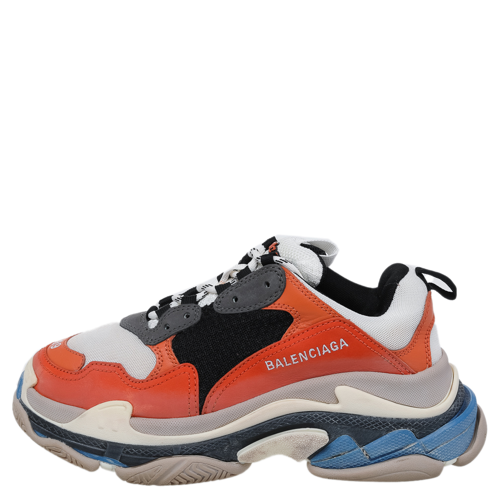 

Balenciaga Multicolor Mesh And Leather Triple S Low Top Sneakers Size