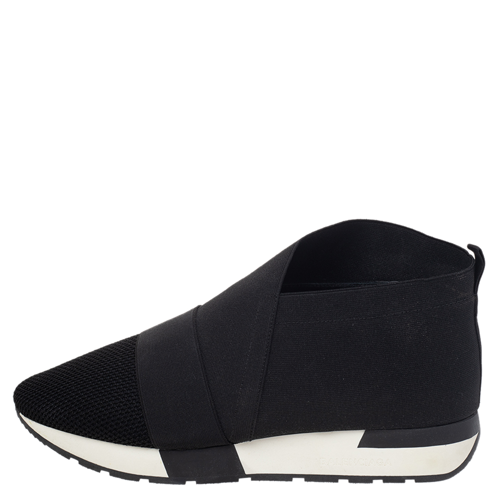 

Balenciaga Black Mesh And Fabric Race Runner Sneakers Size