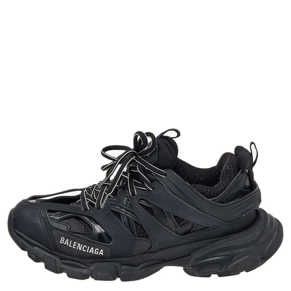 

Balenciaga Black Leather And Mesh Track Trainers Sneakers Size