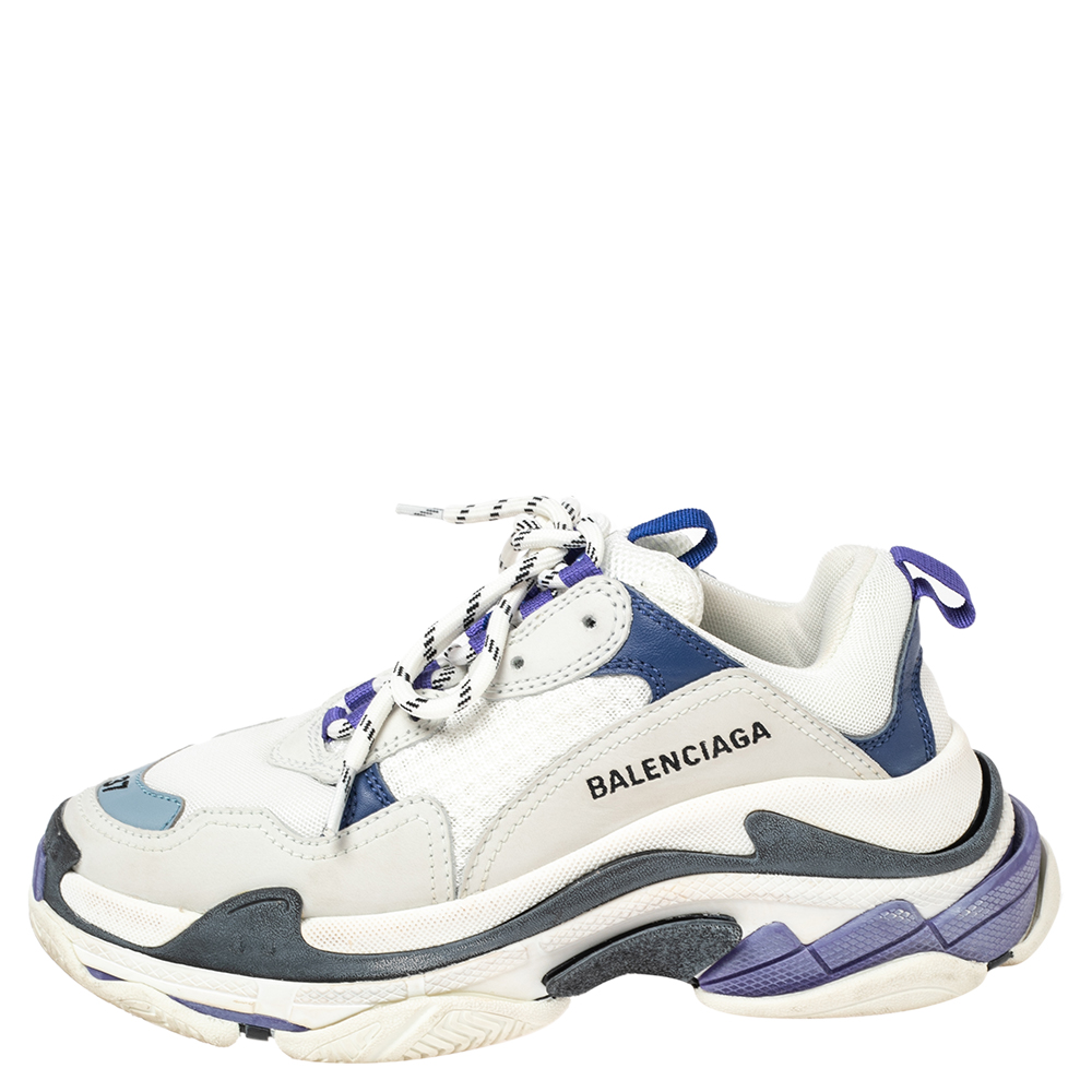 

Balenciaga Multicolor Mesh And Leather Triple S Clear Low Top Sneakers Size