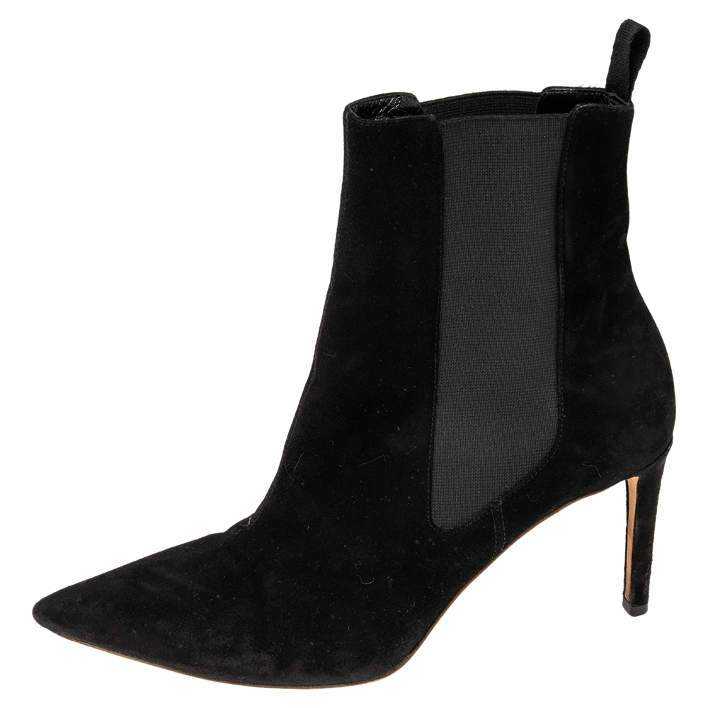 

Balenciaga Black Suede Pointed Toe Ankle Boots Size