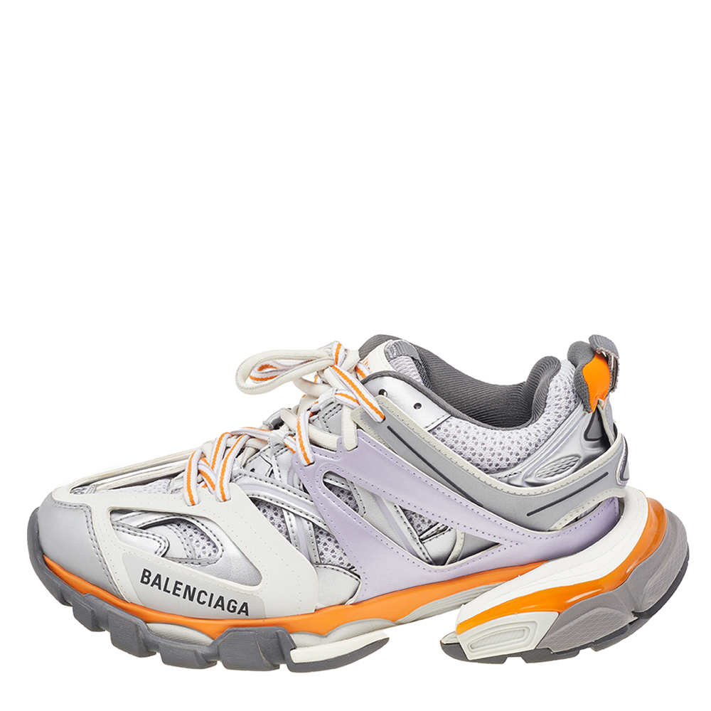 

Balenciaga Multicolor Leather And Mesh Track Lace Up Sneakers Size