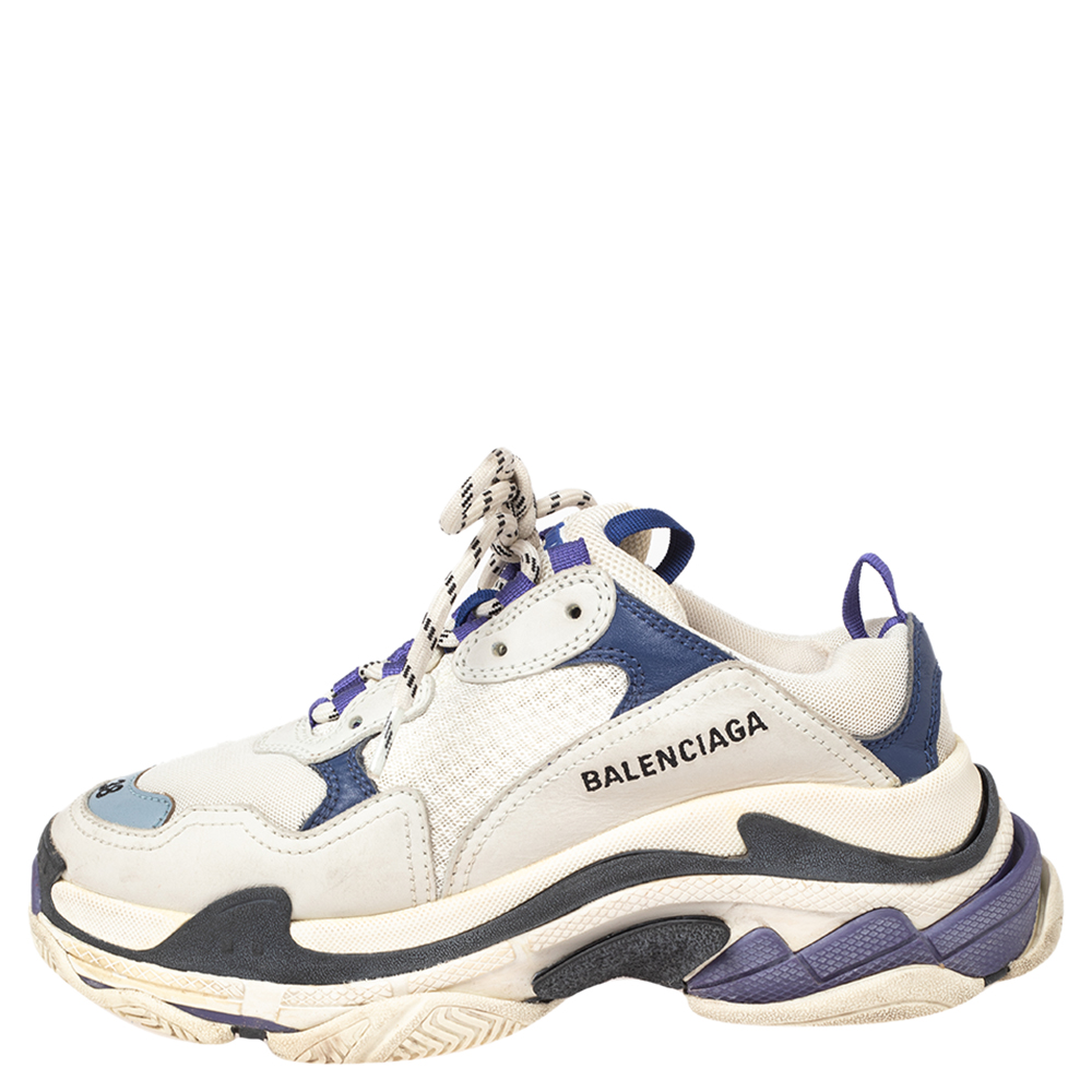 

Balenciaga Multicolor Leather And Mesh Triple S Chunky Sneakers Size