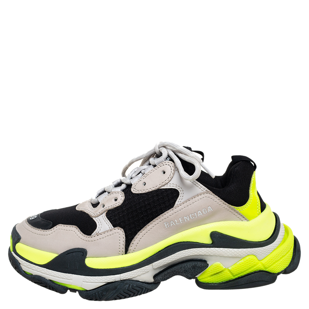 

Balenciaga Multicolor Leather And Mesh Triple S Sneakers Size
