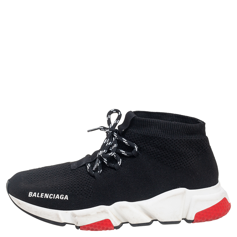 

Balenciaga Black Knit Fabric Speed Trainer Sneakers Size