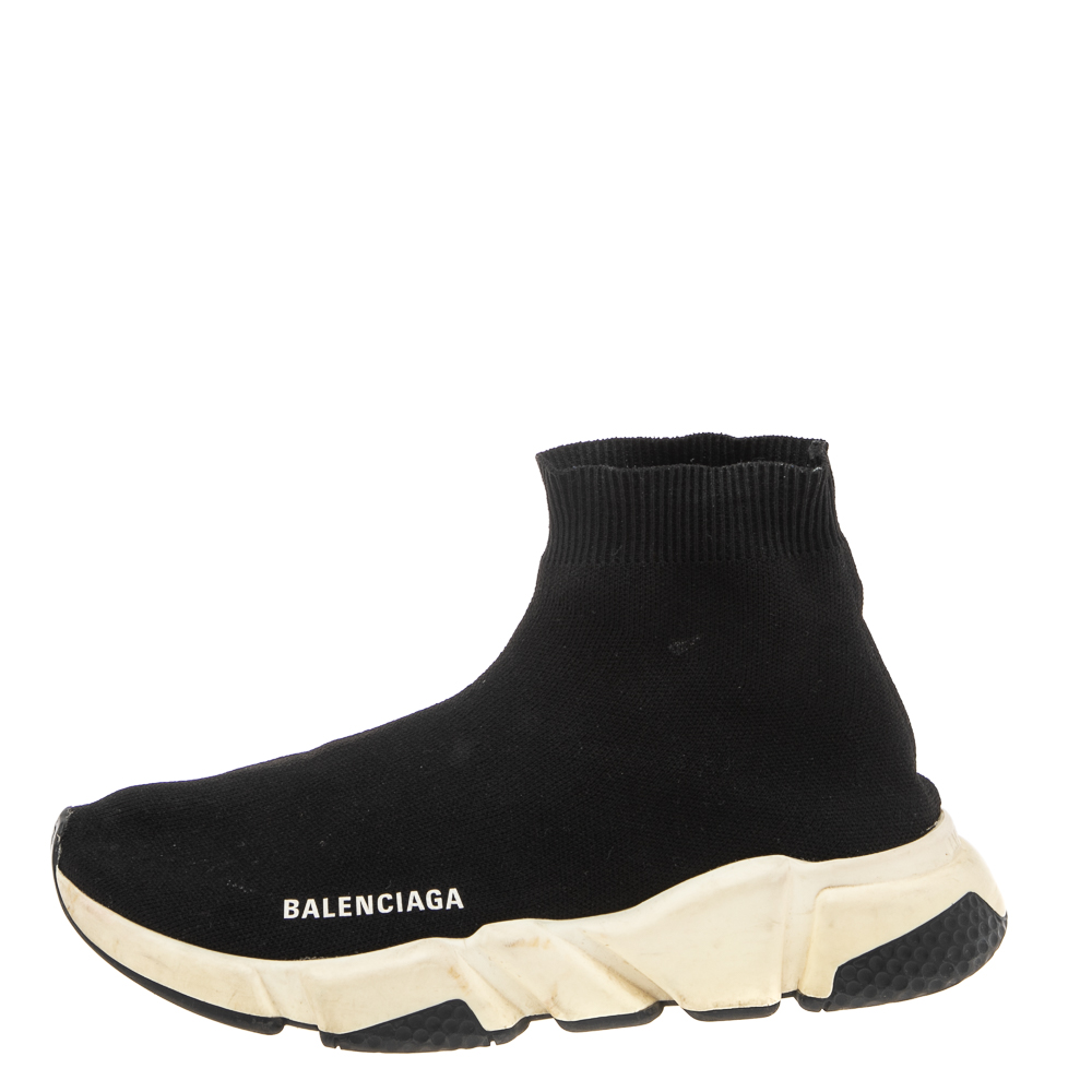 

Balenciaga Black Knit Fabric Speed Trainer Sneakers Size